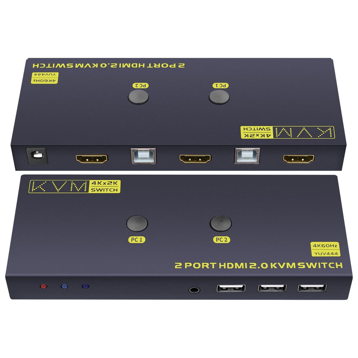 GiantMatrix KVM HDMI 1 Monitor 2 Computadoras 4K@60Hz Single Monitor GMKVMHDMI0001