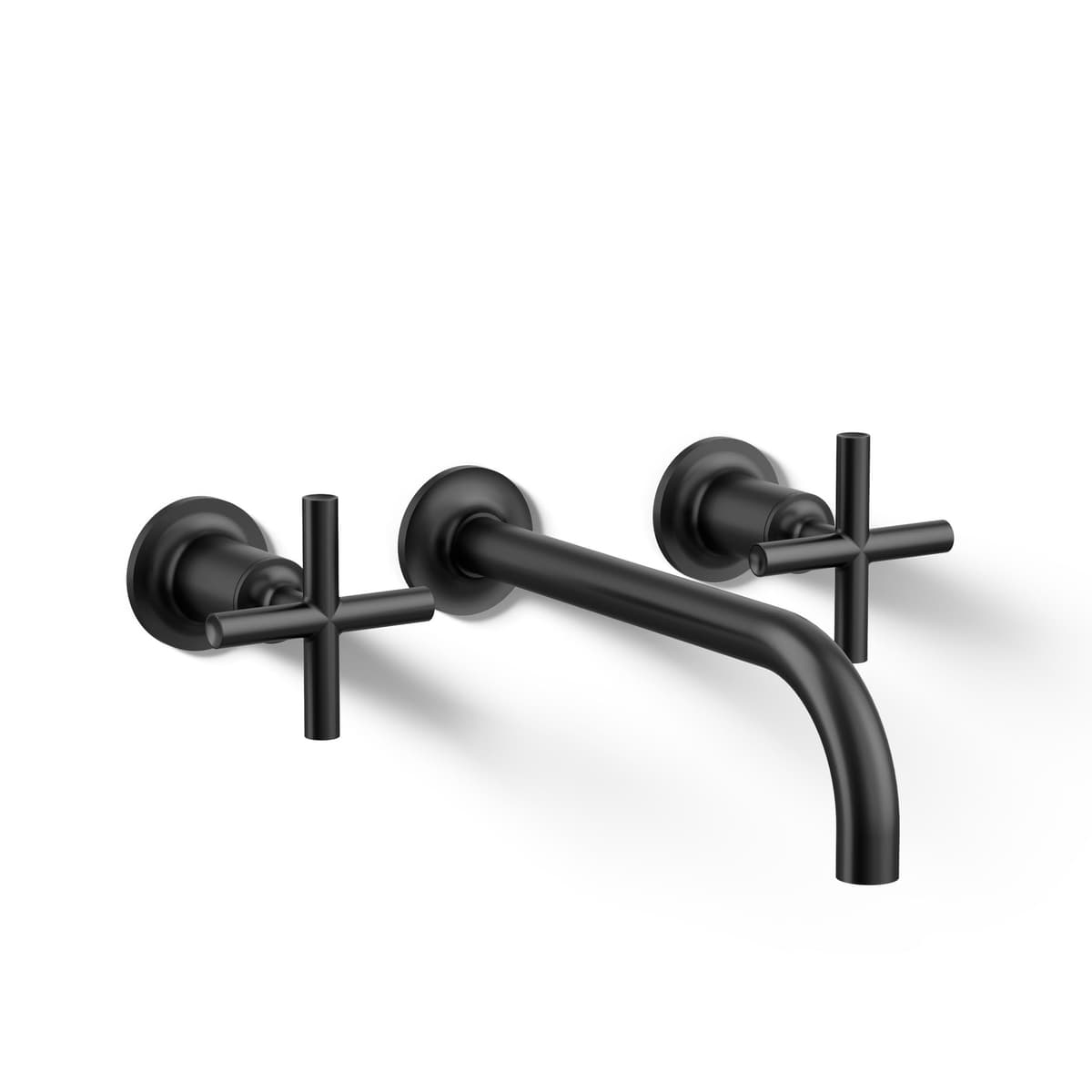 Kohler Purist Grifería de lavabo mural con manijas cruz, 1.2 gpm, Negro Mate T14414-3-BL