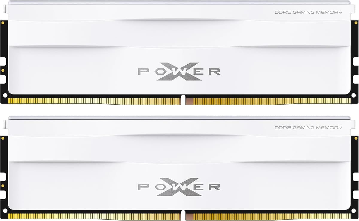Silicon Power DDR5 32GB (2x16GB) Zenith 6000MT/s (PC5-48000) 288 pines CL30 1.35V UDIMM Módulo de Memoria RAM para Escritorio SU032GXLWU60AFDGSW Blanco