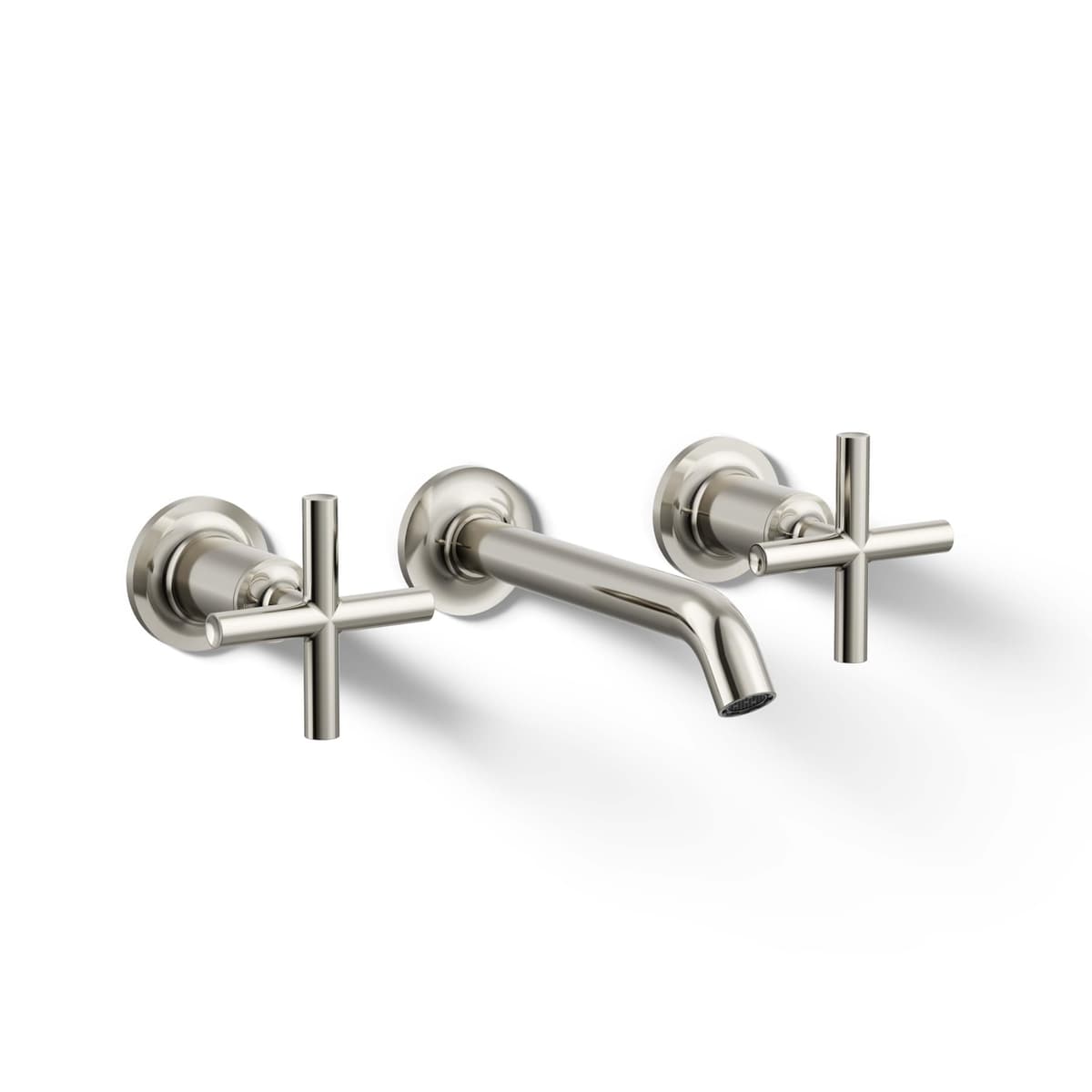 KOHLER K-T14413-3-SN Purist - Set mural para lavabo con spout 6-1/4" y manijas cruz, requiere válvula