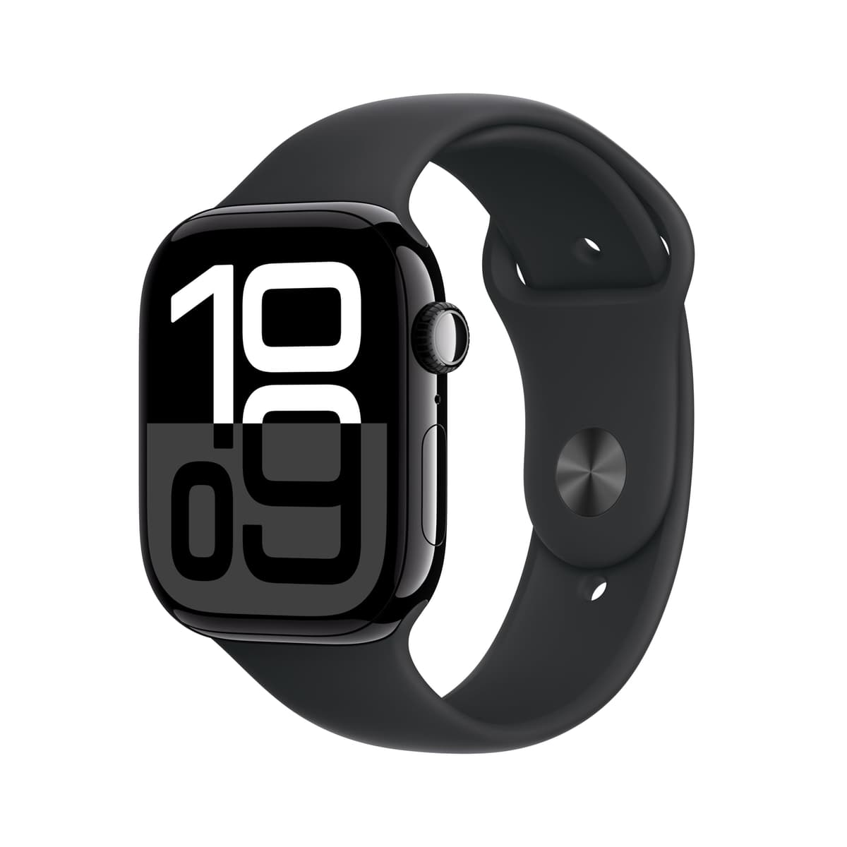 Apple Watch Series 10 [GPS caja 46 mm] Smartwatch con carcasa de aluminio negro azabache y correa deportiva negra - S/M. Rastreador de actividad, app de ECG, pantalla Retina siempre activa, resistente al agua MWWP3LW/A