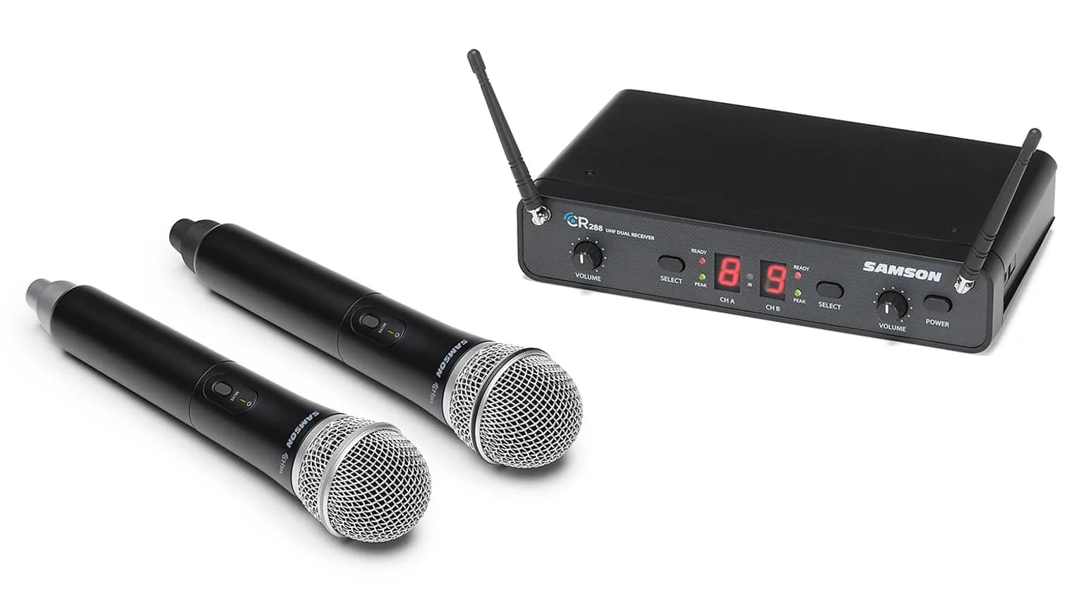 Samson Concert 288 Handheld Wireless Dual-Channel System con 2 Micrófonos SWC288HQ6-I