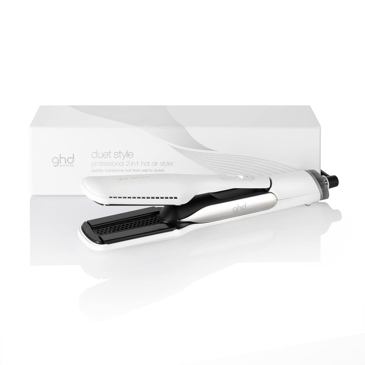 ghd Duet Style 2-en-1 Flat Iron + Hot Air Styler, Blanco 99350131428