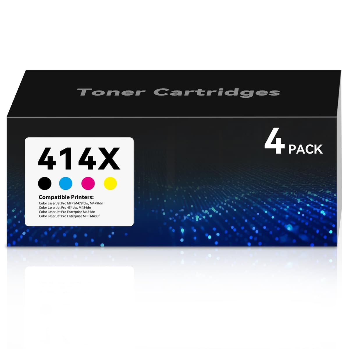 PFXNJDEQ Cartuchos de tóner 414X 4-Pack compatible para HP (1BK+1C+1M+1Y) 414x toner
