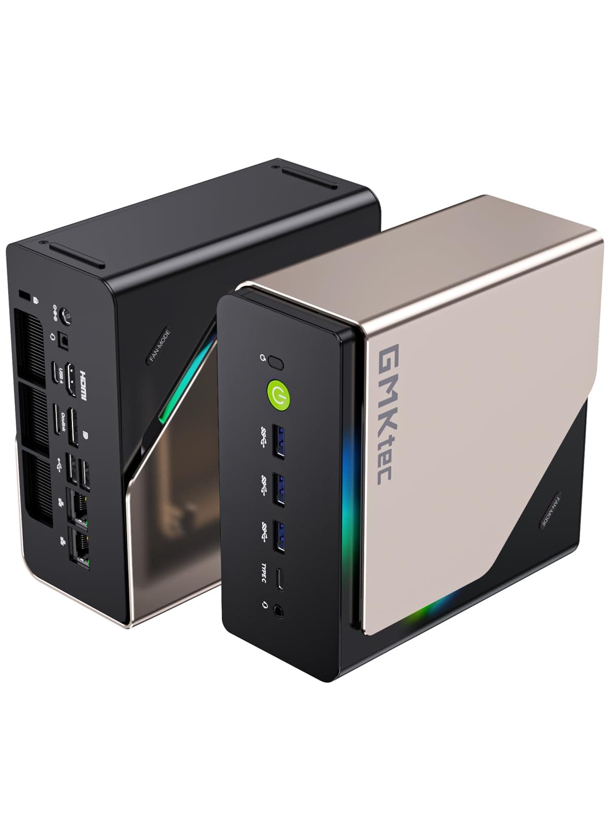 GMKtec AI Mini PC Ultra 9 285H (Turbo 5.4GHz) 96GB DDR5 2TB SSD PCIe 4.0 Mini PC para Gaming 3x ranuras M.2 de expansión, Oculink, Quad pantalla 8K EVO-T1