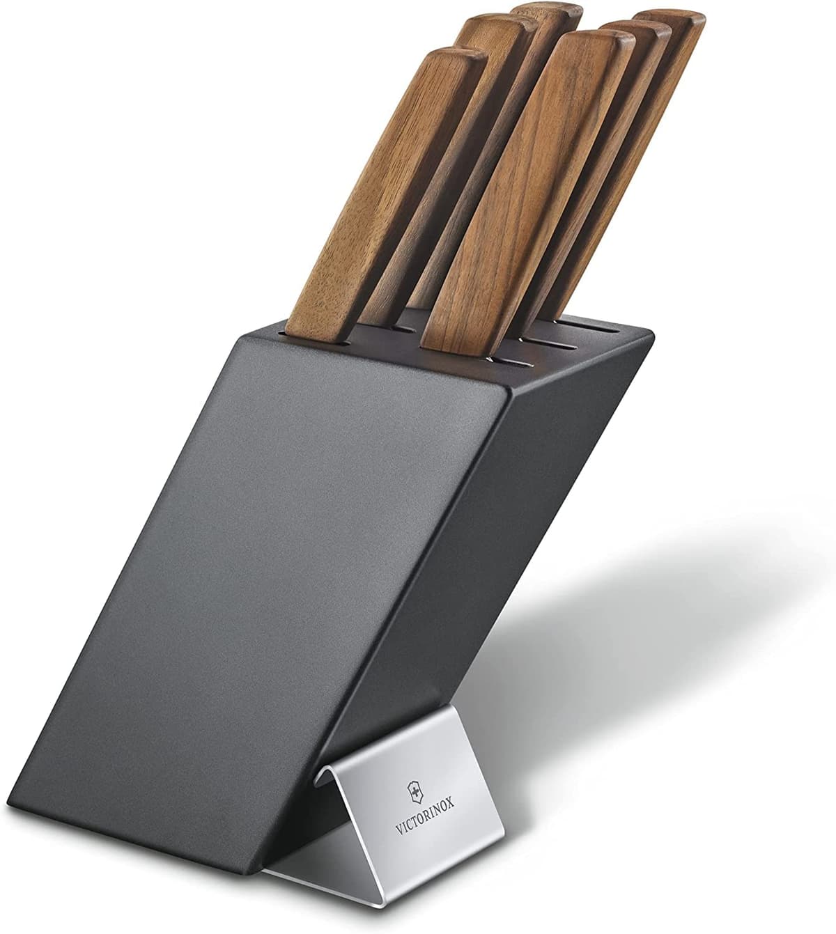 Victorinox Swiss Modern Bloque de cuchillos 6 piezas con mangos nogal 6.7186.6