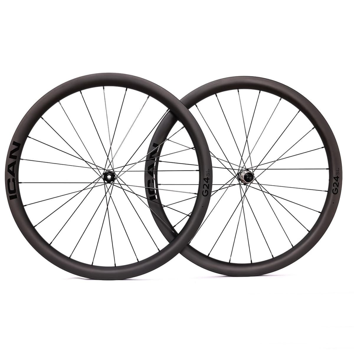 Juego de ruedas de grava ICAN G24SL 700C carbono 40mm profundidad, 25mm ancho interno, disco (compatible Shimano 11/12s) G24SL 700C-Shi