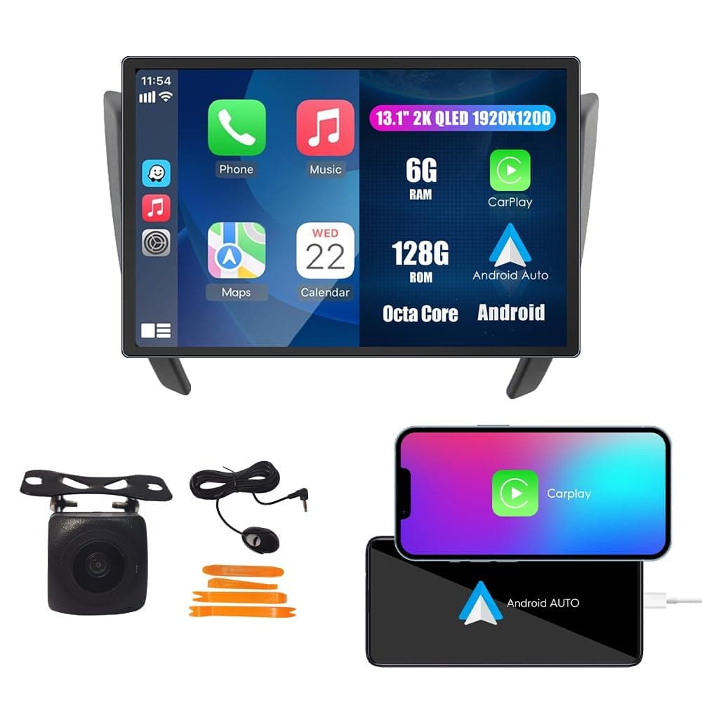 KUNFINE 13.1" CarPlay Android Auto QLED Octa Core 6G+128G para Nissan Navara NP300 / Frontier 2017-2021 KF-V7739A
