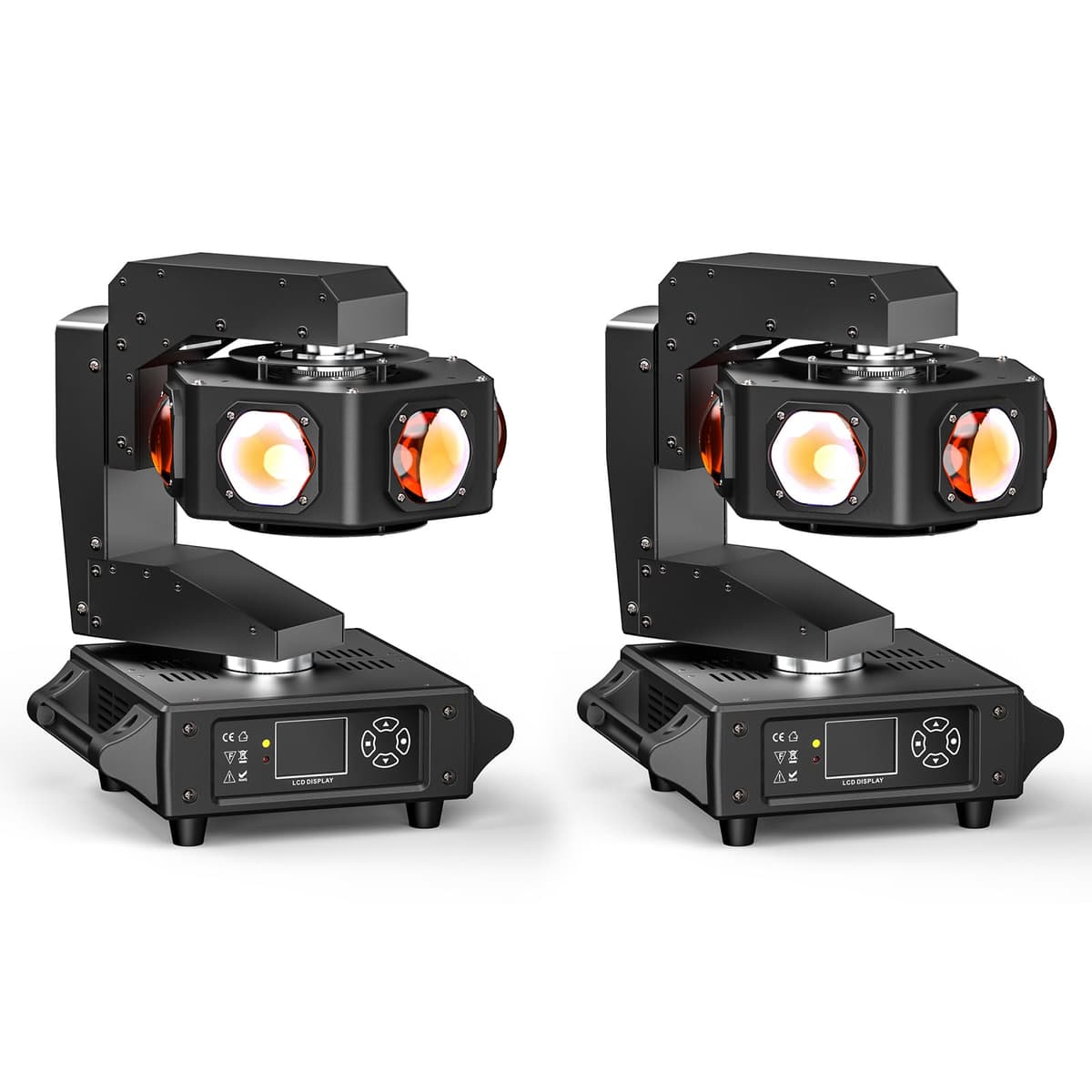 Xelletye Moving Head Light 6x40W RGBW - Haz y Wash con DMX y sonido (Pack de 2) ZQ02359