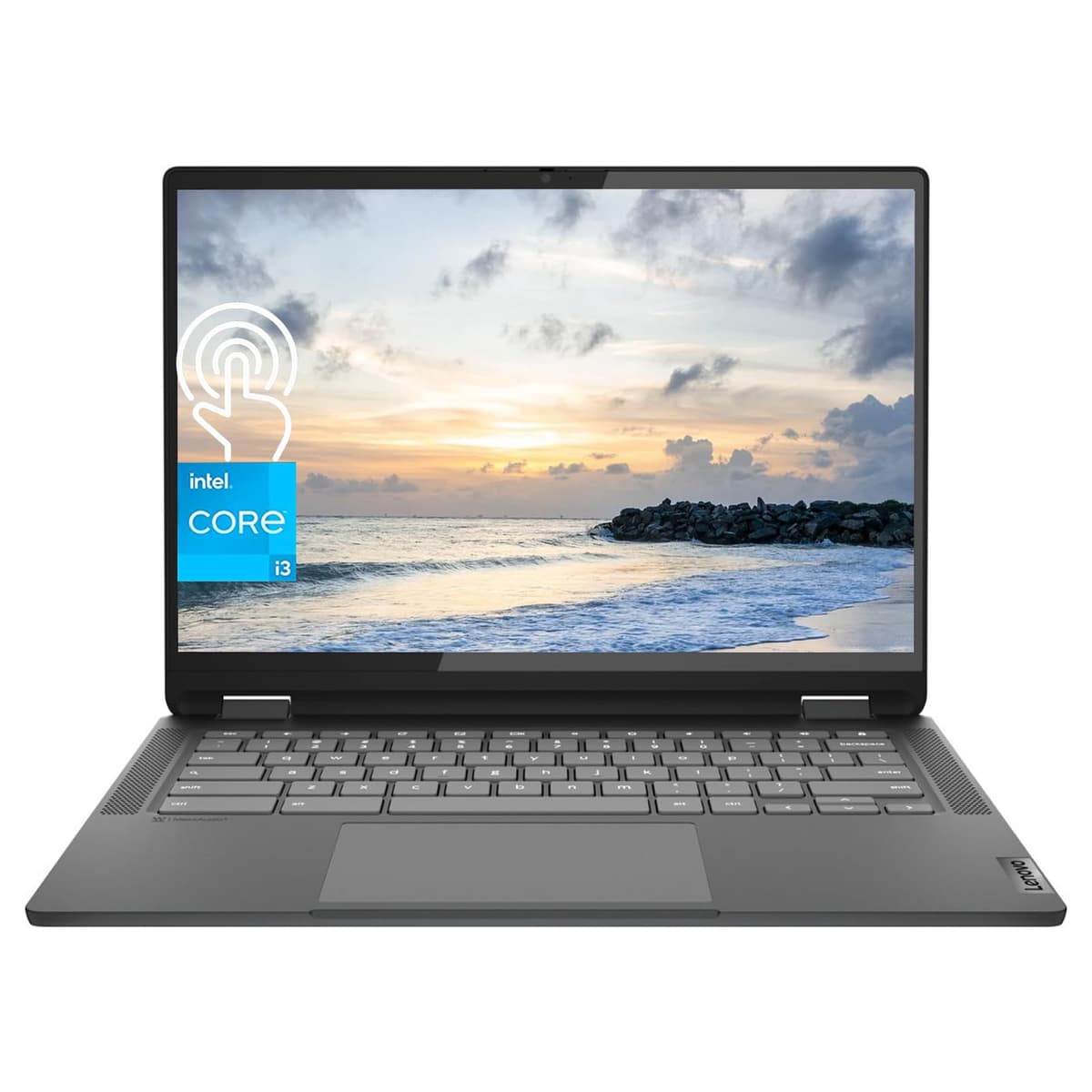 Lenovo IdeaPad Flex 5i Chromebook Plus 2 en 1, 14" WUXGA táctil, Intel i3-1315U de 6 núcleos, 8GB RAM, 128GB eMMC + tarjeta SD de 128GB, Intel UHD Graphics, Wi-Fi 6, teclado retroiluminado, Chrome OS