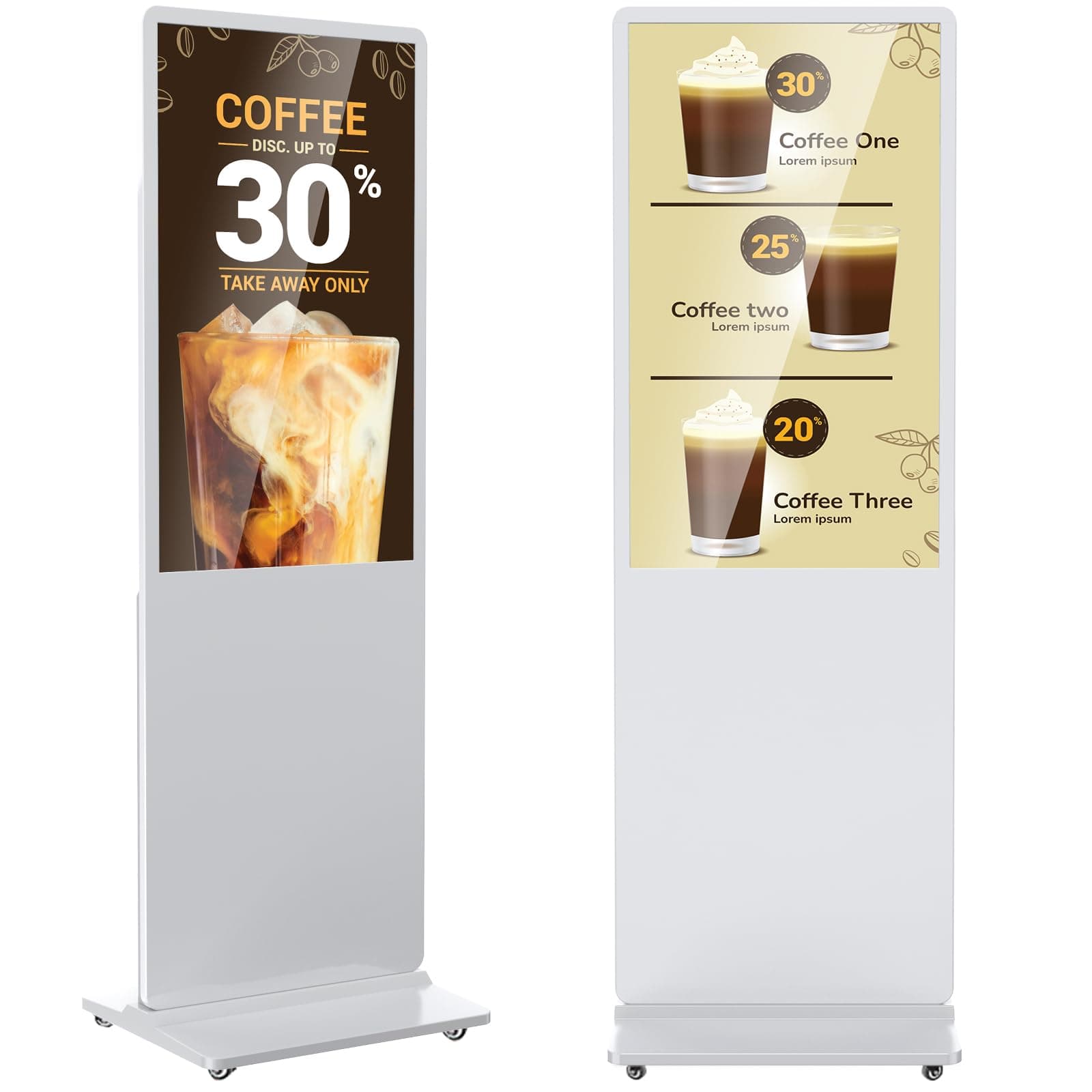 YCKJNB Kiosco Digital 37" IPS Floor Standing Indoor con Android, WiFi, HDMI/USB - Blanco FDSALL