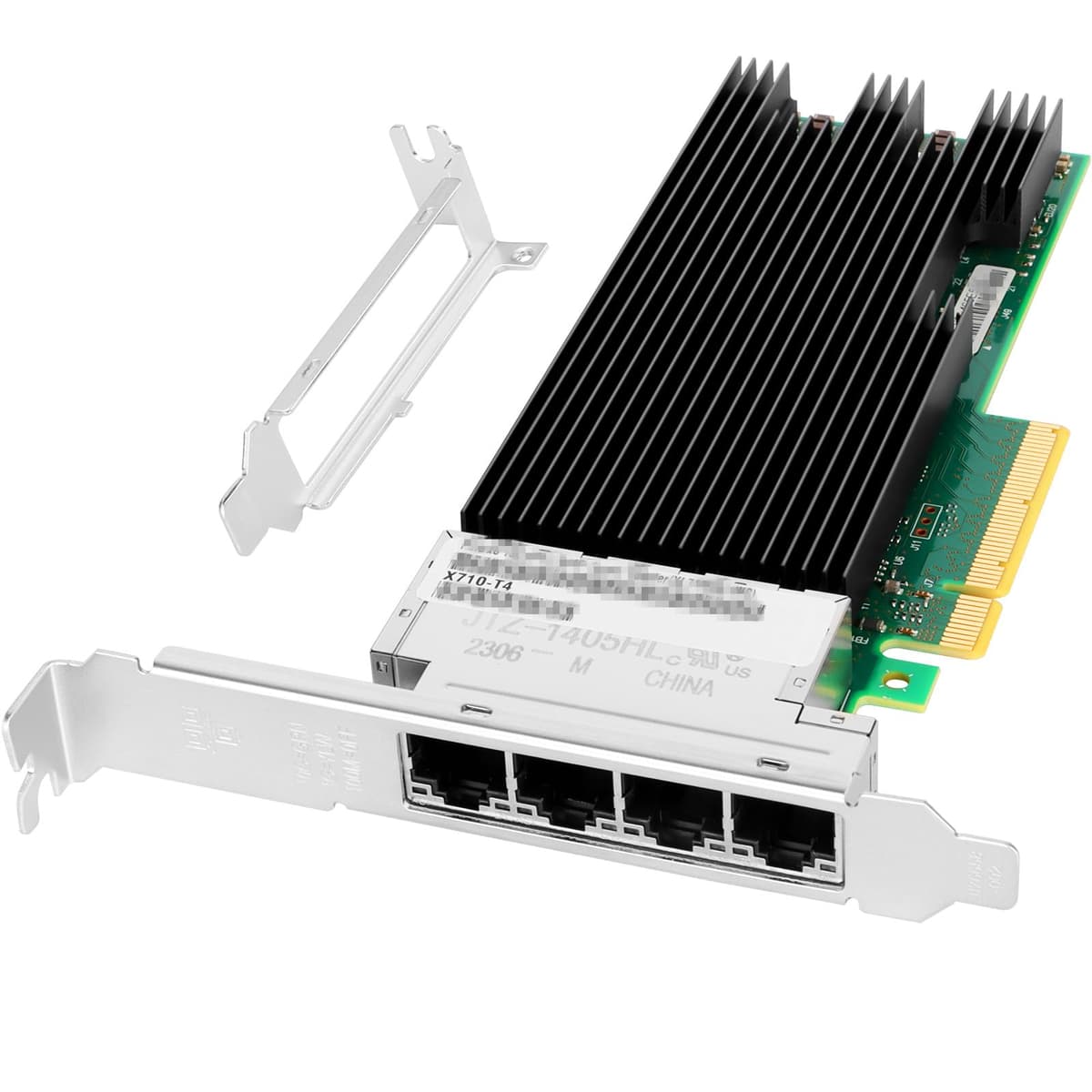 Tarjeta de red Vogzone 10Gb PCI-E para Intel X710-T4, 100MbE/1GbE/10GbE Cobre Quad RJ45, con chip Intel XL710BM1, adaptador Ethernet PCI Express 3.0 x8 10GbE compatible con Windows/Linux/VMware VG-X710-T4