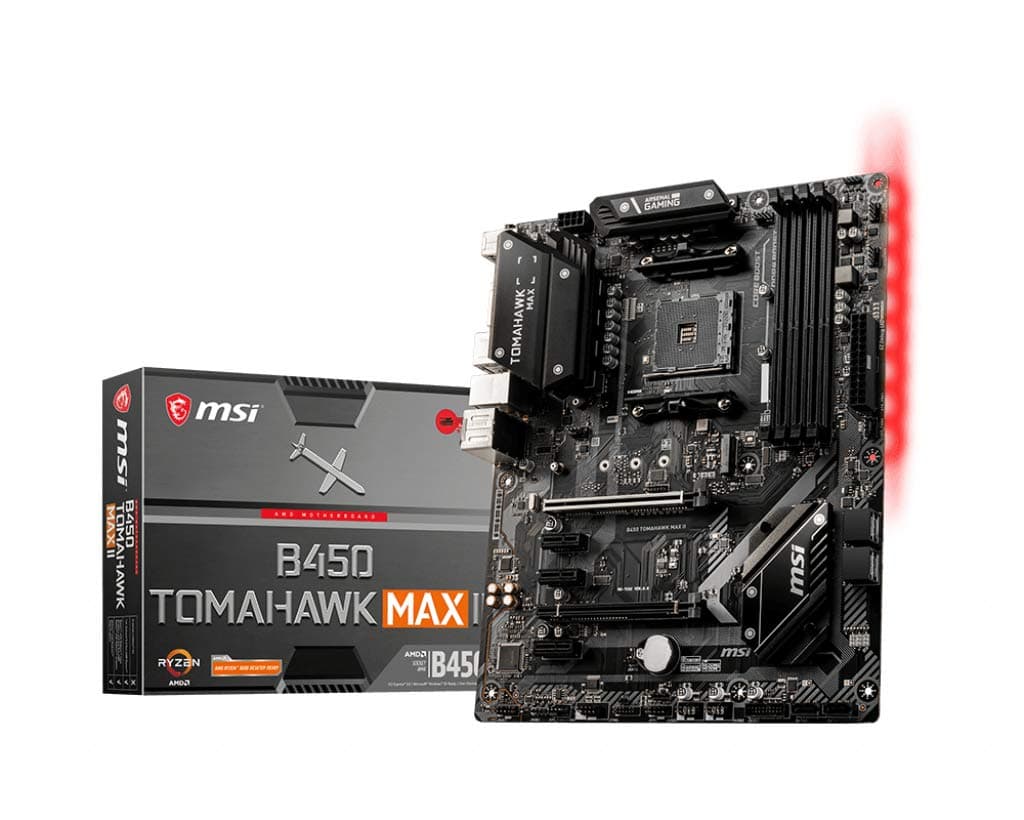 MSI B450 Tomahawk MAX II AMD AM4 DDR4 M.2 USB 3.2 Gen 2 HDMI ATX Placa Madre Gaming 7C02-014R