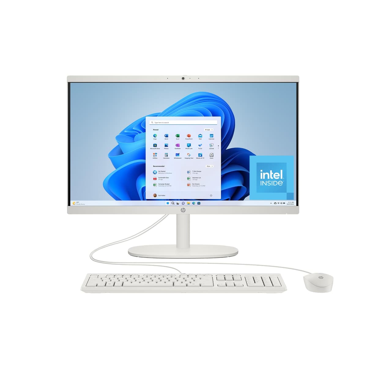 HP PC Todo-en-Uno de 22 pulgadas, pantalla FHD, Intel N200, 8 GB RAM, 256 GB SSD, Intel UHD Graphics, Windows 11 Home, 22-dg0012 (2024) 9Y086AA#ABA
