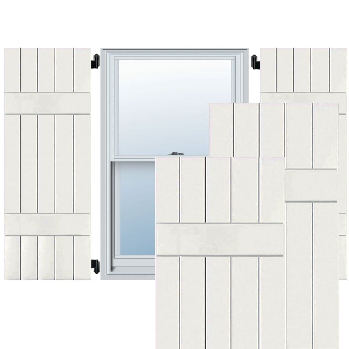 Ekena Millwork RWB18X032WHM Shutters exteriores estilo Board-n-Batten 18 x 32, White