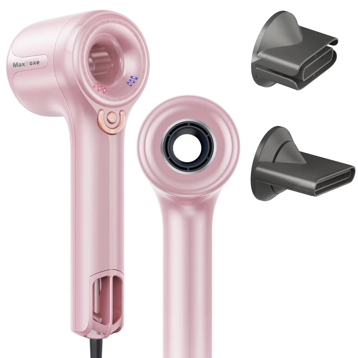 Maxfoxe Ionic Hair Dryer Profesional, Secador Silencioso con Motor Brushless, Rosa WY603A
