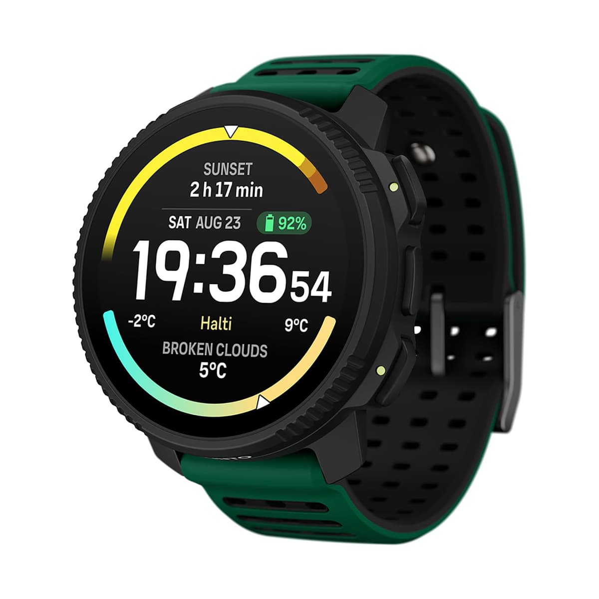 SUUNTO Vertical 2 Reloj Deportivo GPS, Pantalla Táctil AMOLED Brillante de 1.5”, Linterna LED, 20 Días de Batería, Mapas Sin Conexión, Métricas de Entrenamiento y Recuperación, Doble GNSS, 115+ Modos Deportivos, Verde Pino SS051207000