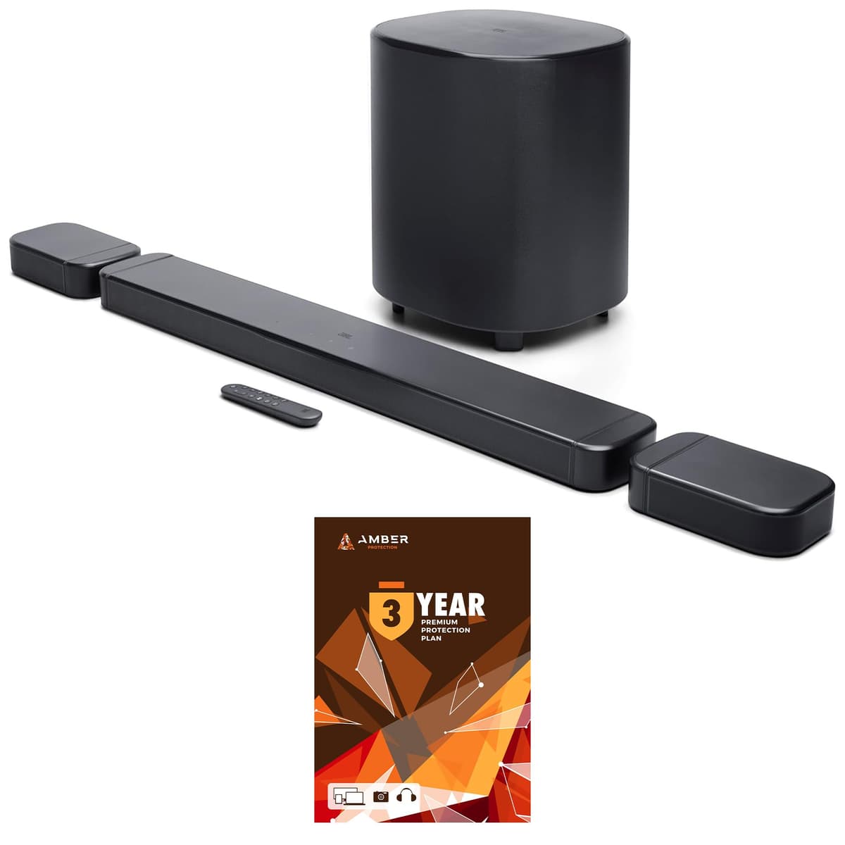 JBL BAR-700-MK2 Surround Sound 4K Dolby Atmos Passthrough Soundbar (Bundle con 3 años Amber) BNDL_BAR700MK2-WRTY3