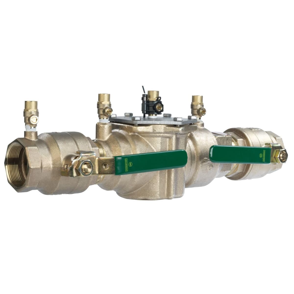 Watts LF007 Series 2" Válvula de doble retención sin plomo, cierre cuarto de vuelta, entrada superior única, conexiones NPT, sensor de congelamiento, diseño modular T063235