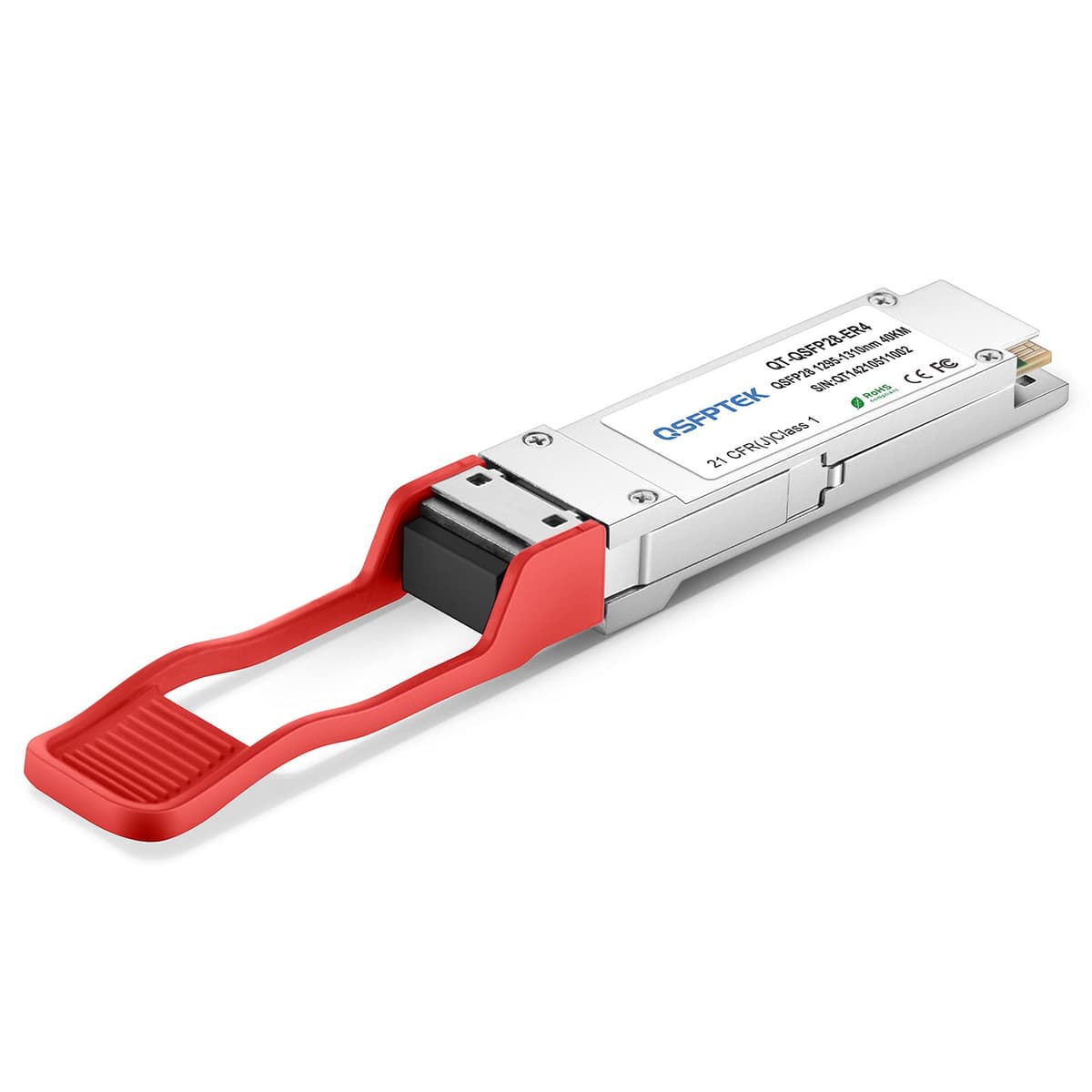 QSFPTEK Transceptor óptico QSFP28 100GBASE-ER4 1310nm 40km DOM LC para Arista QT-QSFP28-ER4-Arista