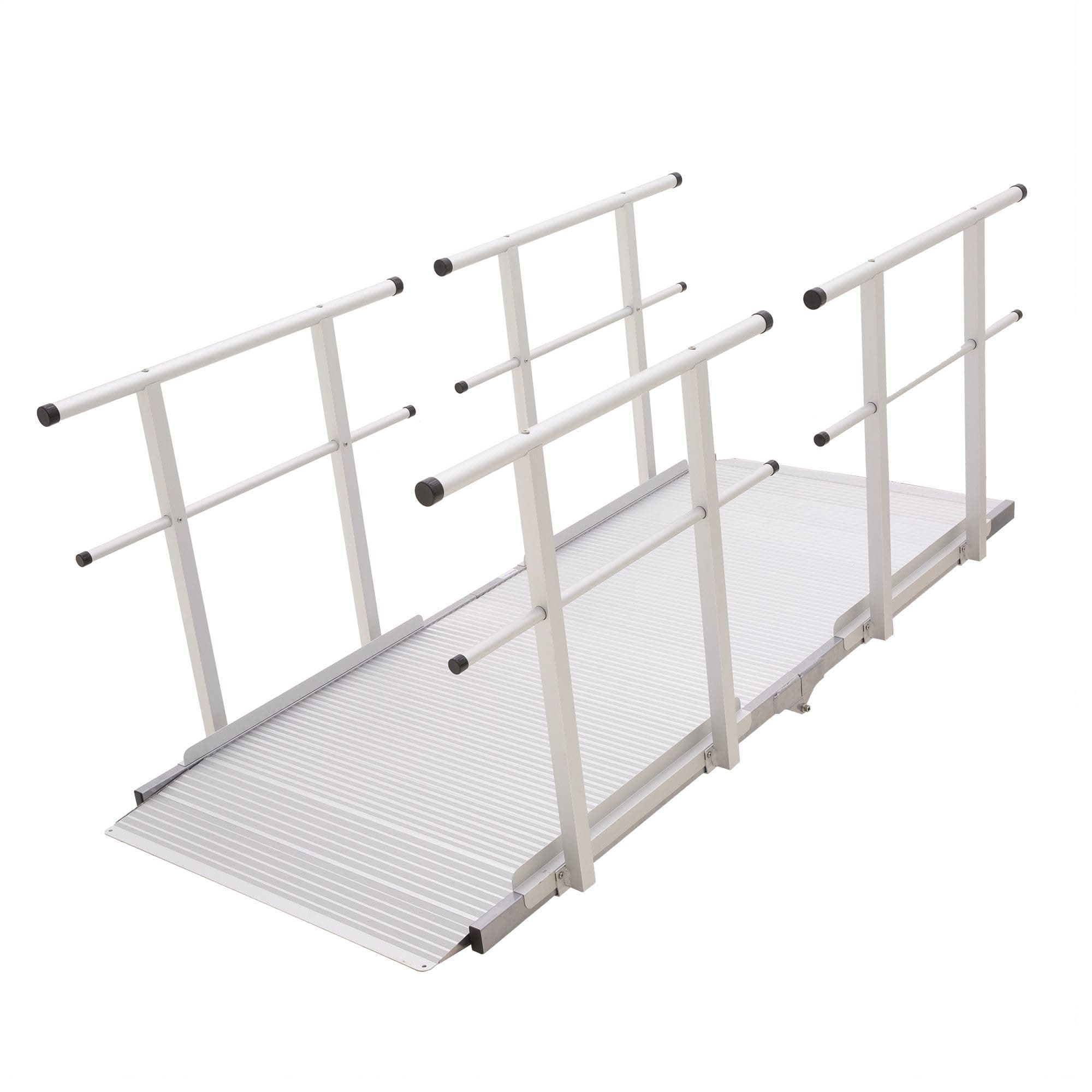 Silver Spring Rampa Plegable de Aluminio 7' L con Barandas Dobles, Capacidad 850 lb, 2" Bordes Laterales SSFHR-07