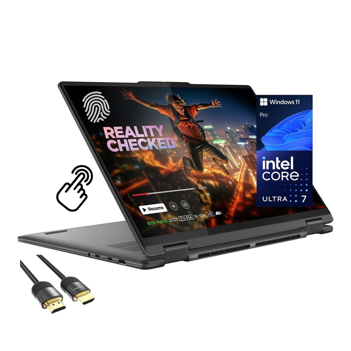 Lenovo Yoga 7i 2 en 1 Laptop, Pantalla Táctil 16" 2K, Core Ultra 7 155U (hasta 4.80 GHz), 16GB DDR5, 512GB SSD PCIe, Wi-Fi 6E, Teclado Retroiluminado, Lector de Huellas, Thunderbolt 4, Cámara, Teclado Numérico, HDMI PDG, Windows 11 Pro 83DL