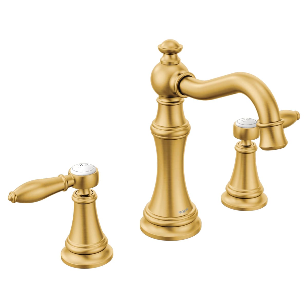 Moen Kit de terminación para grifo de baño Weymouth con manija palanca de dos manijas acabado dorado cepillado, requiere válvula, TS42108BG