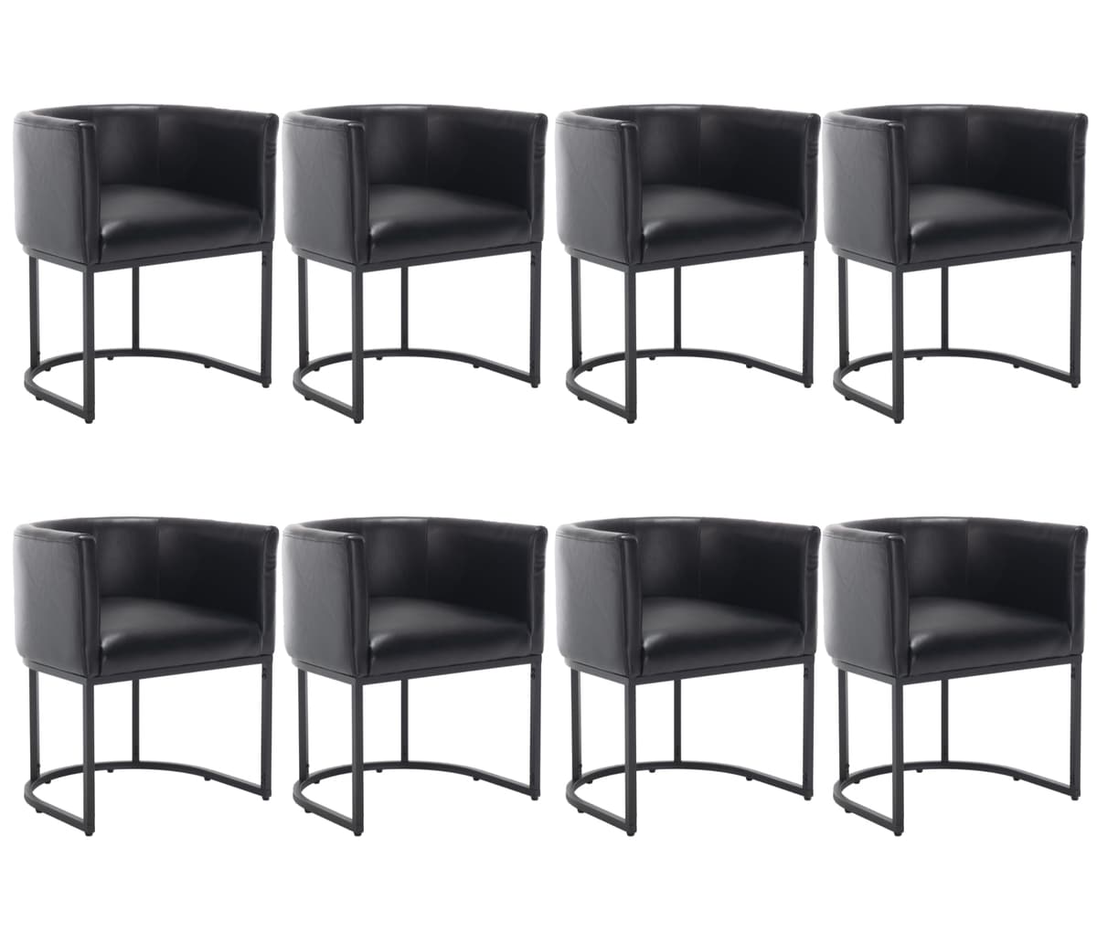 BESTANO Sillas de comedor de cuero sintético juego de 8 con base metálica negra, 18.5" de ancho, negro SF20251014B0DGLDB7SK_B0DGLDB7SK_1_ON610m