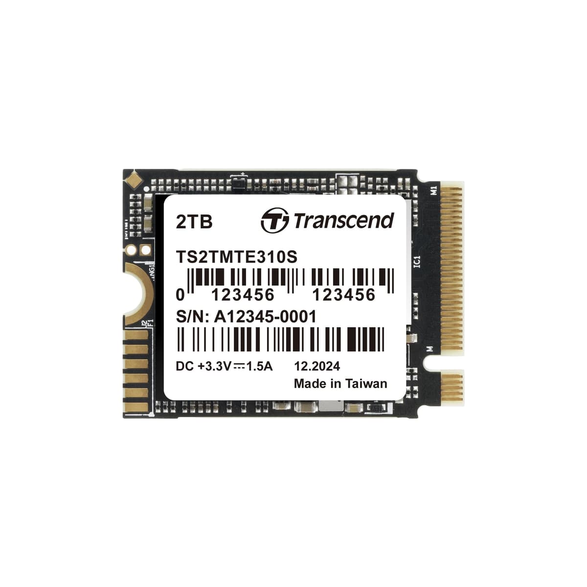 Transcend MTE310 SSD NVMe 2230 de 2TB, hasta 5.000 MB/s, PCIe Gen4 M.2 2230 interno, para Steam Deck, ROG Ally, Surface Pro, Legion Go, Ultrabook, dispositivos gaming, caché SLC con HMB, de una cara TS2TMTE310S
