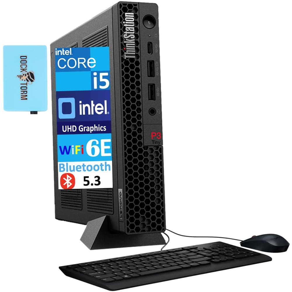 Lenovo ThinkStation P3 Tiny con Intel i5-13500, 64GB DDR5 y 2TB PCIe SSD, Win 11 Pro + Dockztorm Hub 30H1S6WW00