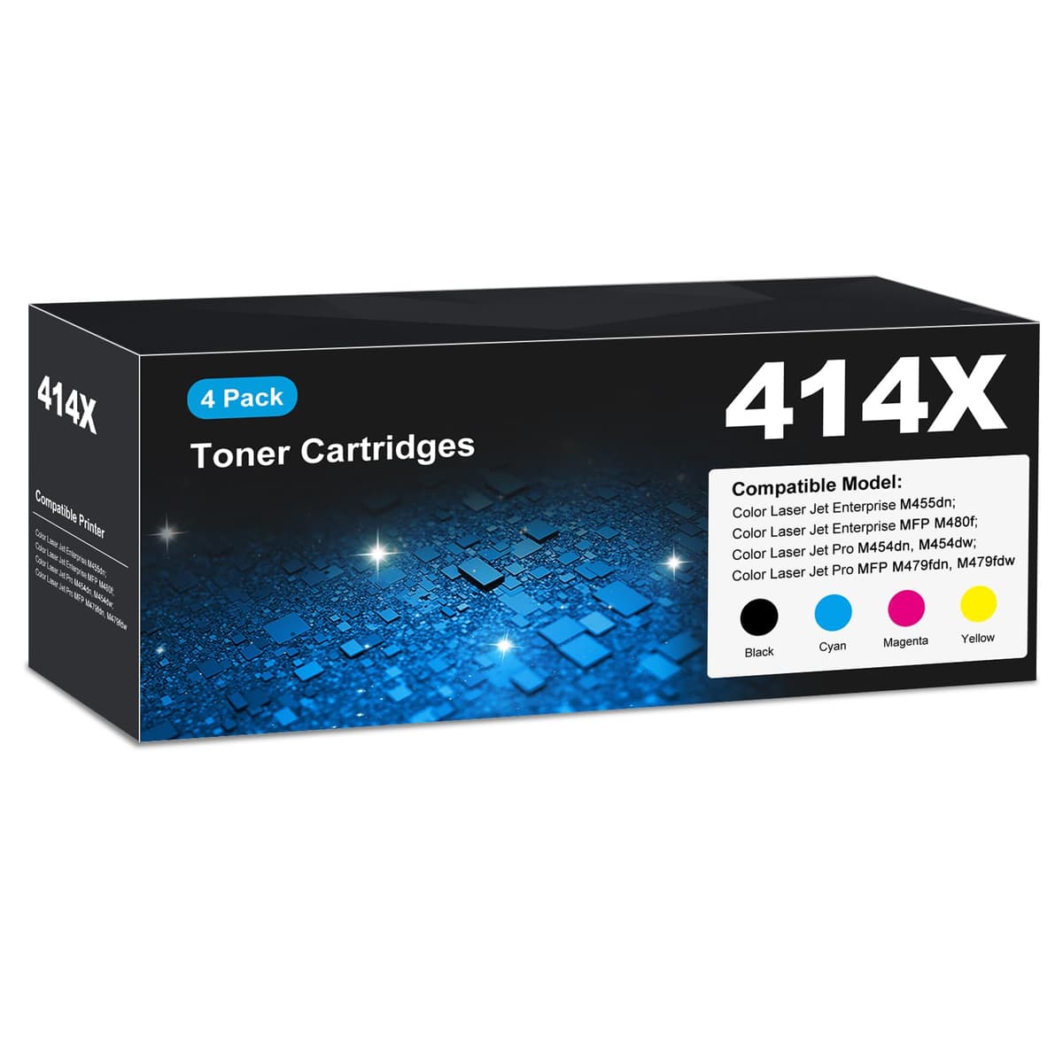 SERENDIPITS Cartuchos de tóner 414X 4-Pack de alto rendimiento compatibles con impresoras HP 414X/414A 414X Toner Cartridges