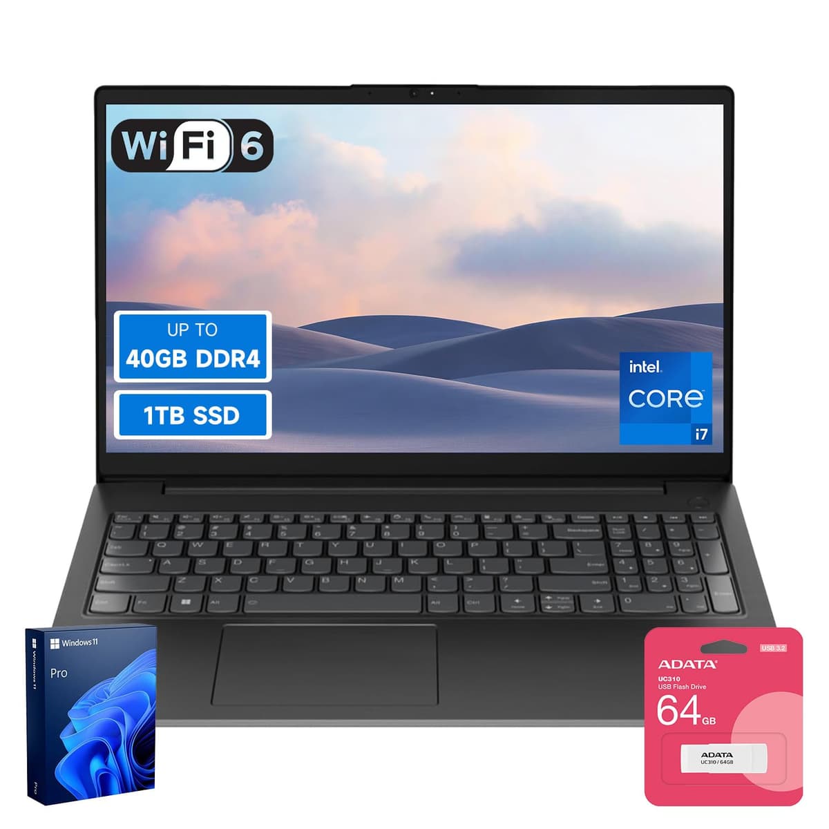 Lenovo V15 High-Performance Business Laptop 15.6" FHD i7-13620H 40GB RAM 2TB SSD Bundle V15 G4