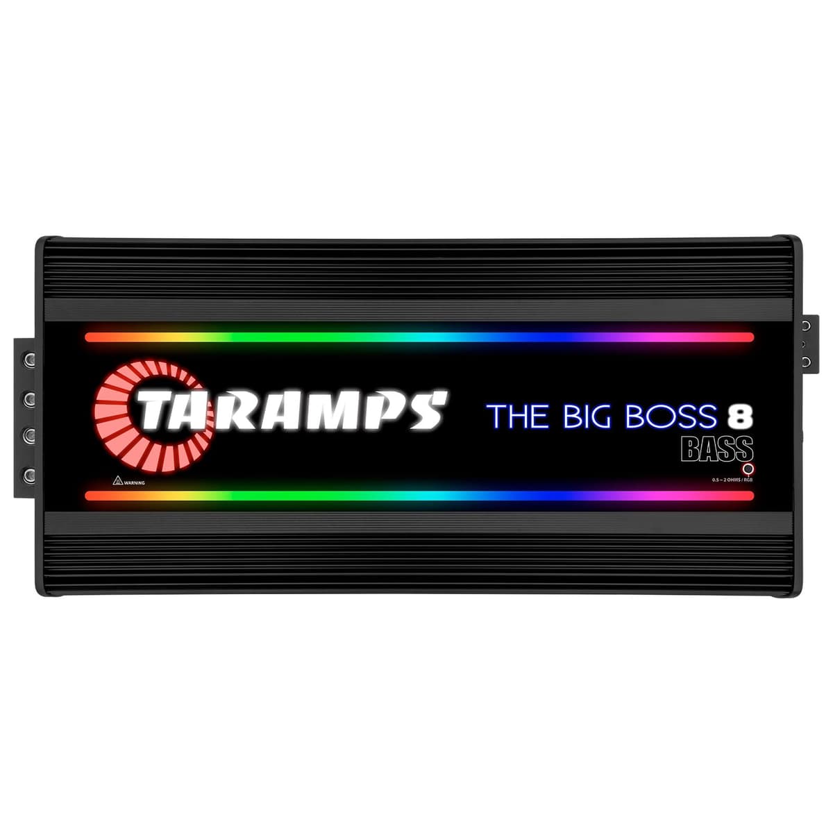 Taramps The Big Boss 8 Bass Color Negro Amplificador 0.5 a 2 Ohmios 8000 Vatios RMS 108 Efectos RGB, Multi Impedancia, Monobloque Clase D, Smart 8k Audio para Auto BIGBOSSA8BASS