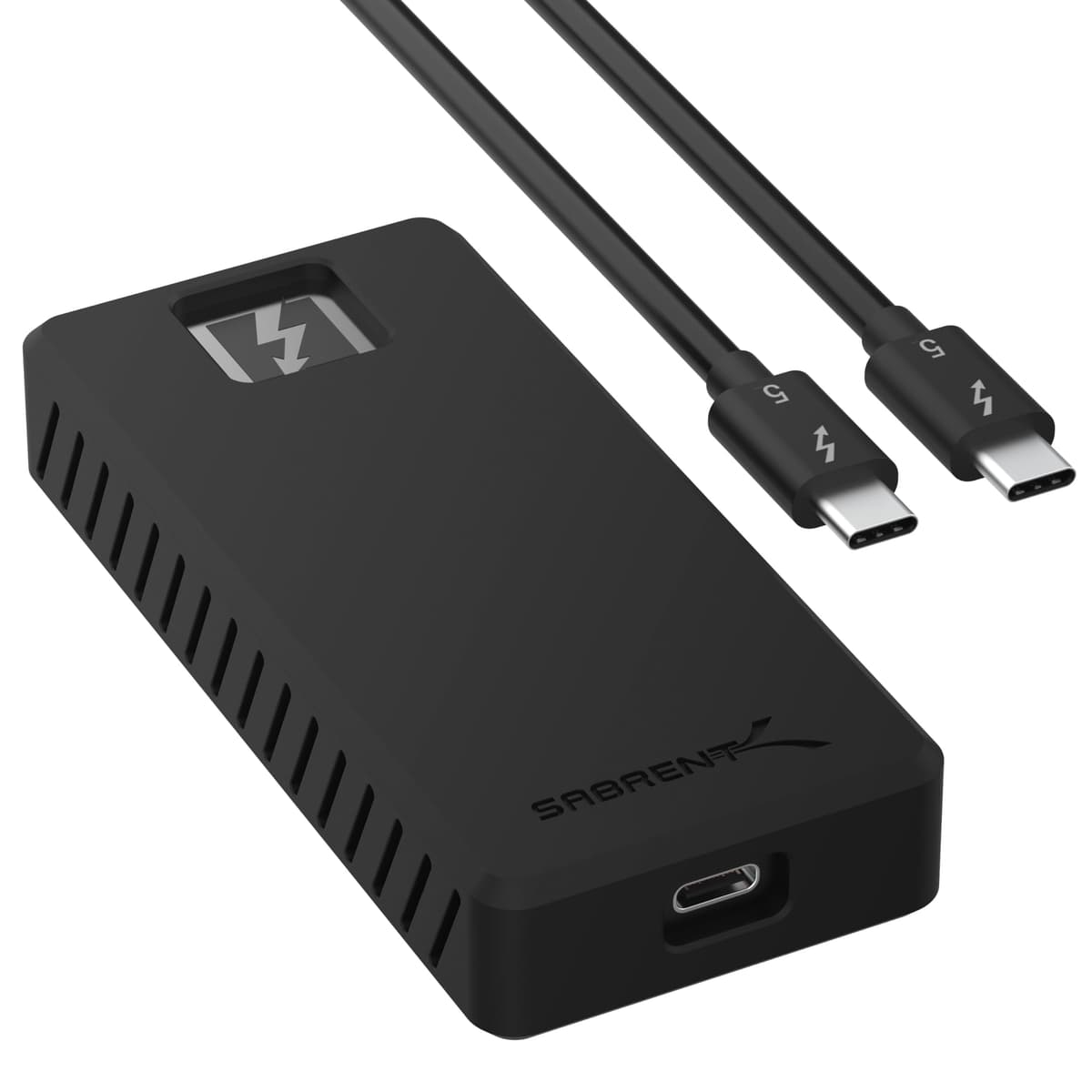 SABRENT Rocket XTRM 5 4TB SSD portátil Thunderbolt 5, conexión de 80 Gbps, hasta 64 Gbps de transferencia, compatible con TB4 TB3 USB4 USB 3.2 20 Gbps 10 Gbps 5 Gbps, aluminio resistente y silicona (SB-XTM5-4TB)