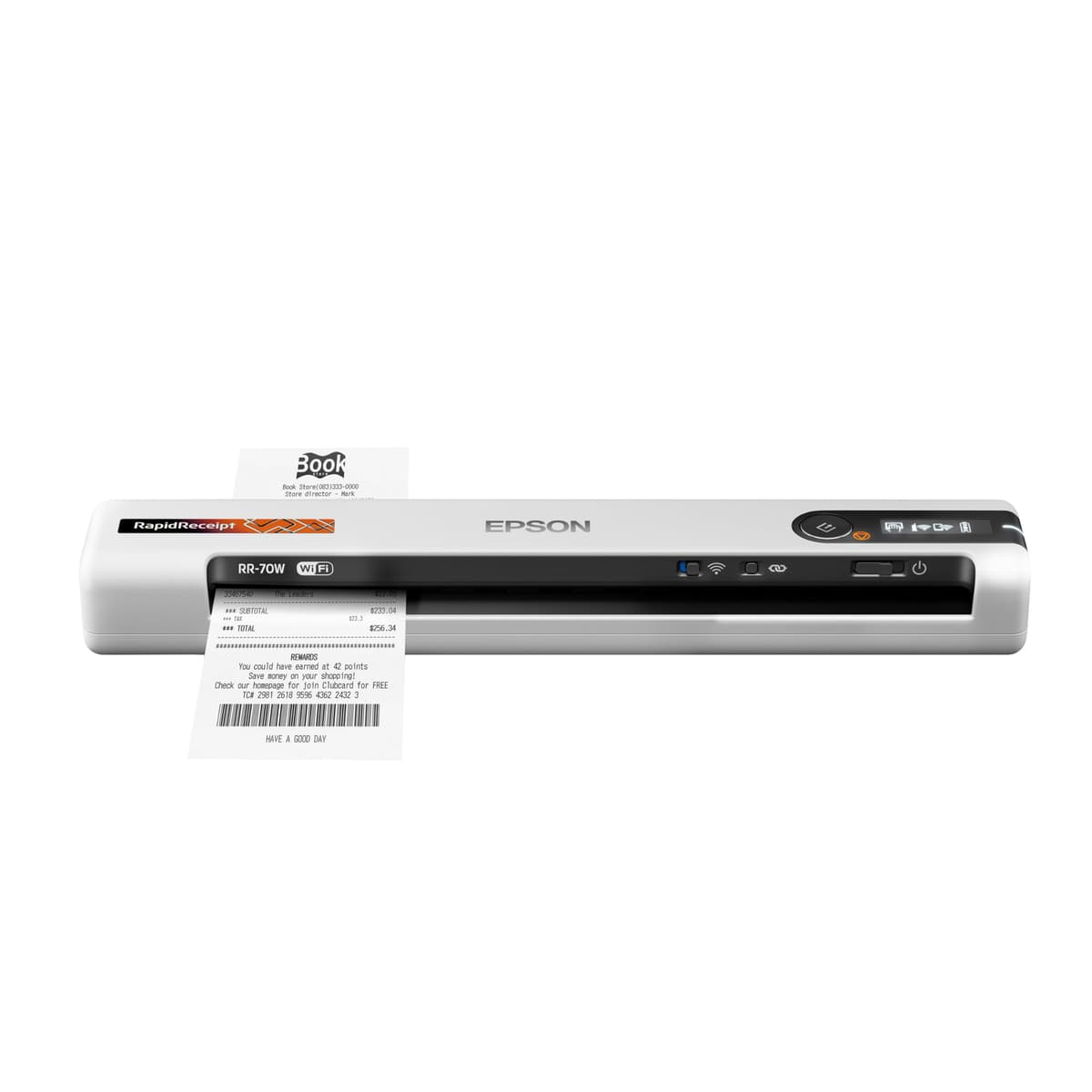 Epson RapidReceipt RR-70W Escáner móvil inalámbrico de recibos y documentos con ScanSmart AI PRO - Renewed B11B253205-N