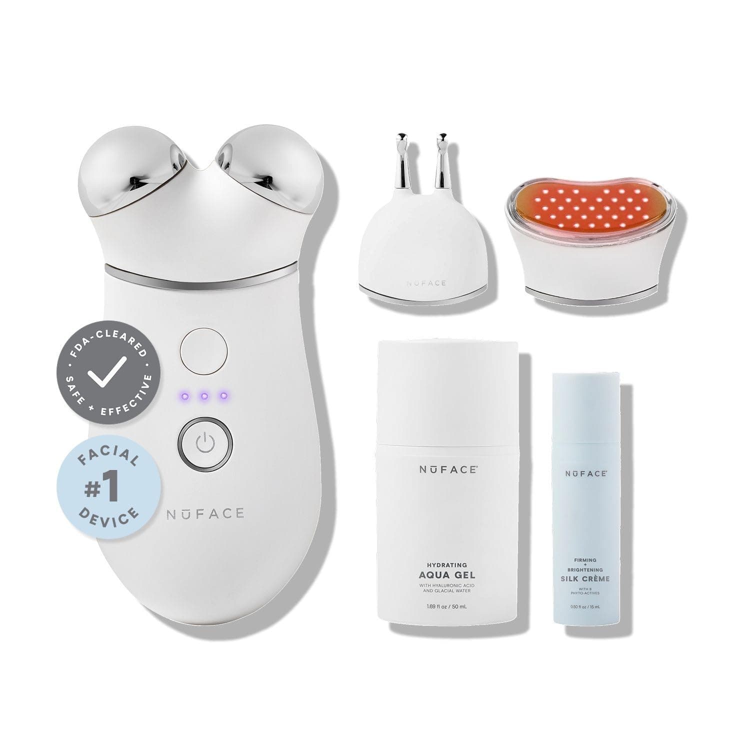 NuFACE TRINITY+ Microcurrent Facial Device con accesorio para labios y ojos y Red Light 42020
