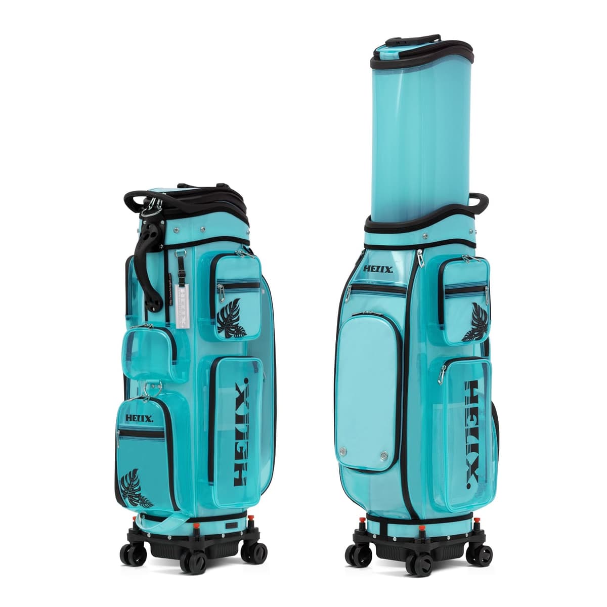 HELIX Bolsa de golf para carrito con cubierta retráctil protectora y ruedas (turquesa) Hi95210