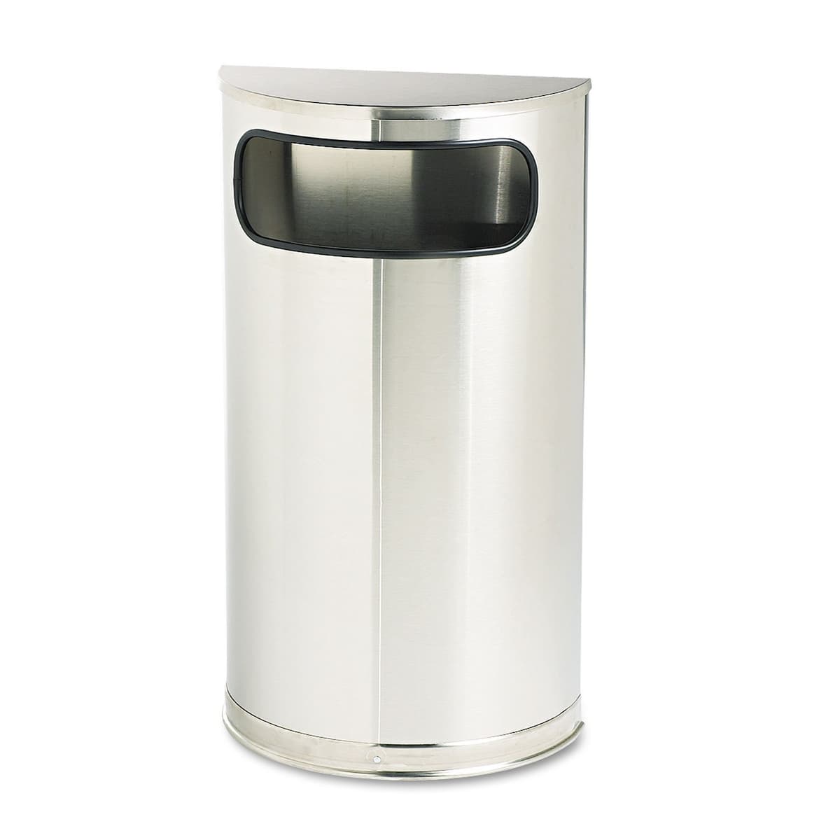 Rubbermaid Half Round 6 GAL Acero inoxidable, tapa plana y apertura lateral FGSO8SSSPL