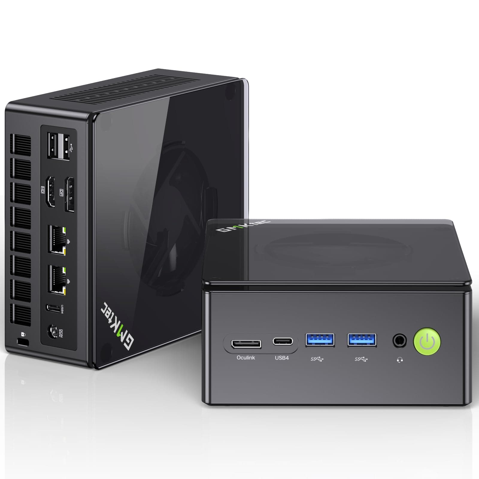 GMKtec Mini PC para Juegos K8 Plus AMD Ryzen 7 8845HS (8C/16H, hasta 5.1 GHz) 32GB DDR5 RAM 2TB SSD, Computadora de Escritorio Doble NIC 2.5G, HDMI 2.1, USB4