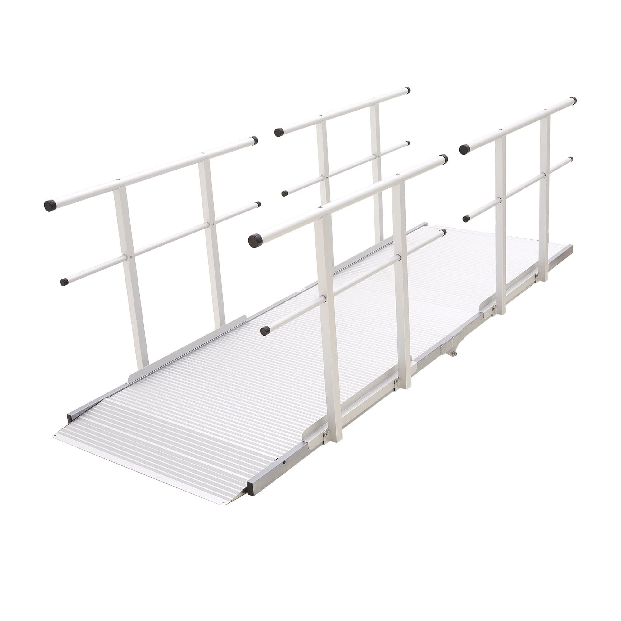 Silver Spring Rampa Plegable de Aluminio 8' L con Barandas Dobles, Capacidad 850 lb, 2" Bordes Laterales SSFHR-08