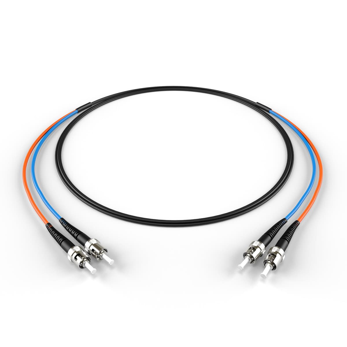 Cable de Fibra Óptica FCD 300M OM1 ST a ST | Duplex 62.5/125 Multimodo 300 Metros (984.25 ft) | Hecho en EE. UU. | OFNR ST-ST MMF Interior/Exterior | Longitud: 0.5M-300M FCDUS291v9608