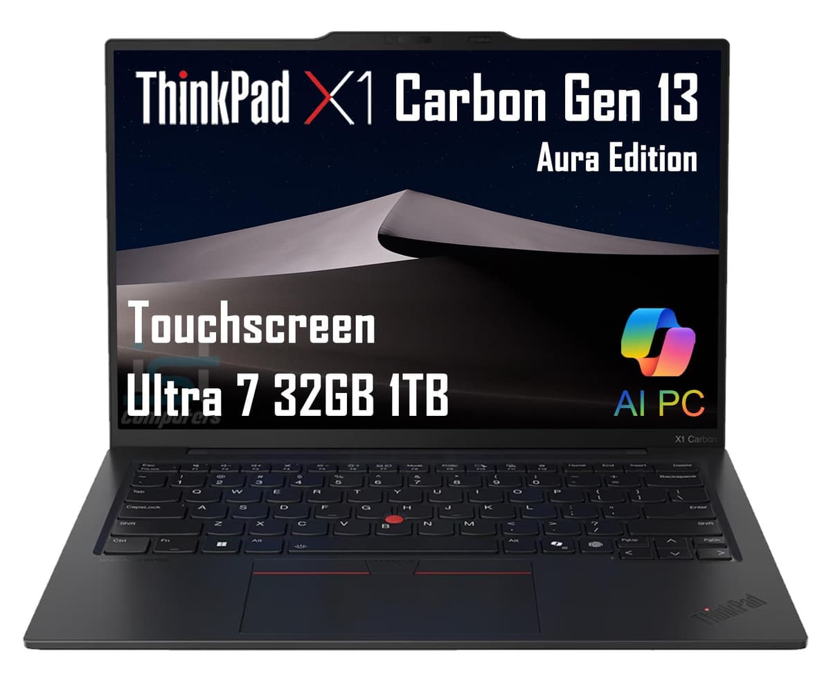 ist computers Lenovo ThinkPad X1 Carbon Gen 13 Aura Edition AI PC 14" FHD+ Touch, Intel Core Ultra 7, 32GB, 1TB ThinkPad P16