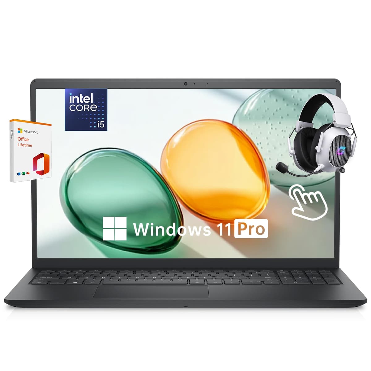 Computadora portátil Dell Inspiron 15, pantalla táctil antirreflejo FHD de 15.6”, Windows 11 Pro + Copilot AI con Office MS de por vida, Intel Core i5-1334U de 13ª generación, 16 GB RAM, 512 GB, WiFi 6, con accesorio Mytrix