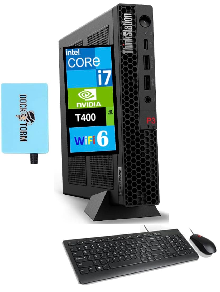 Lenovo ThinkStation P3 Tiny Workstation Mini Desktop - i7-14700 vPro, T400 4GB, 32GB DDR5, 2TB PCIe, WiFi 6, Win 11 Pro 30H1S8J200
