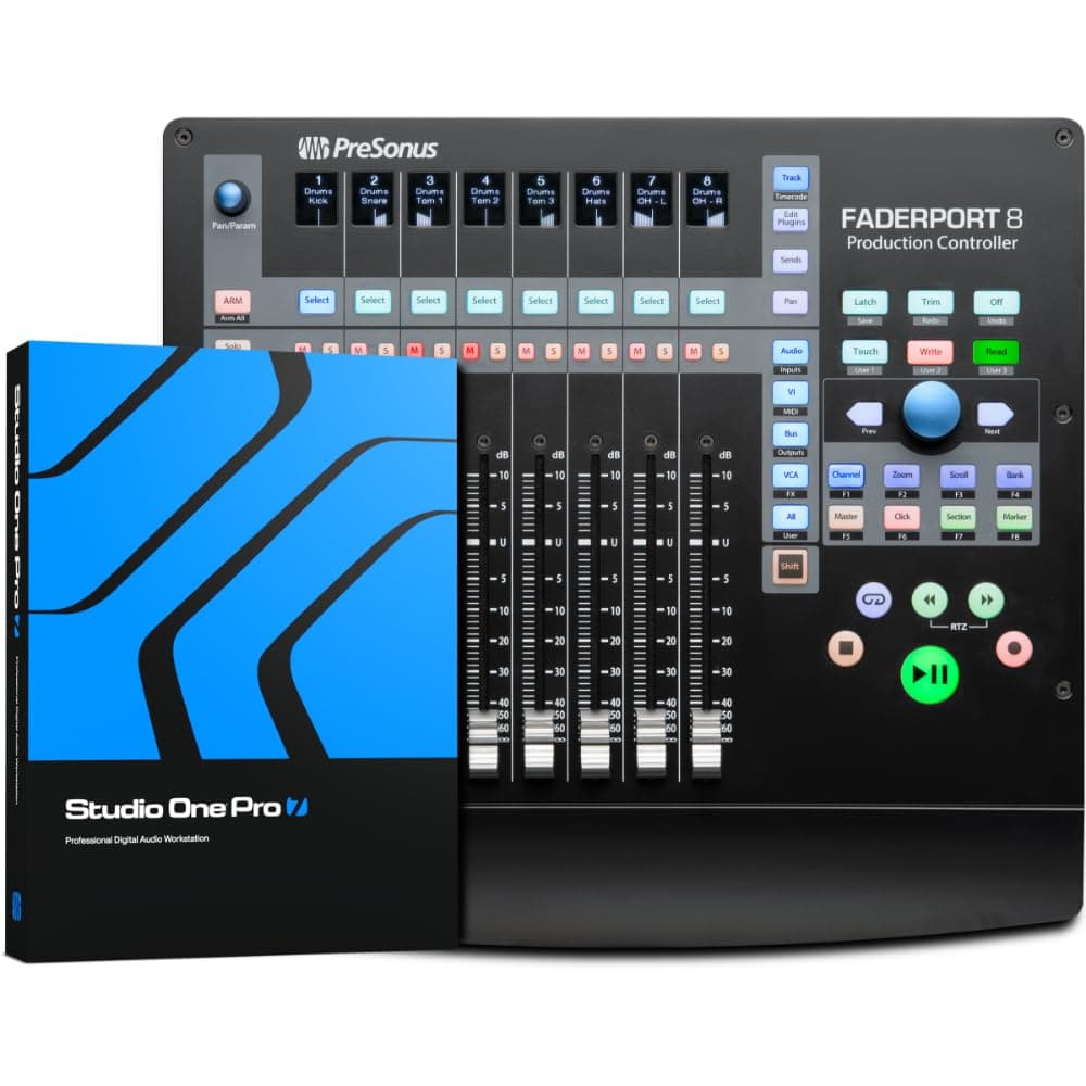 Controlador DAW PreSonus FaderPort 8 con software Studio One Pro FderPort8