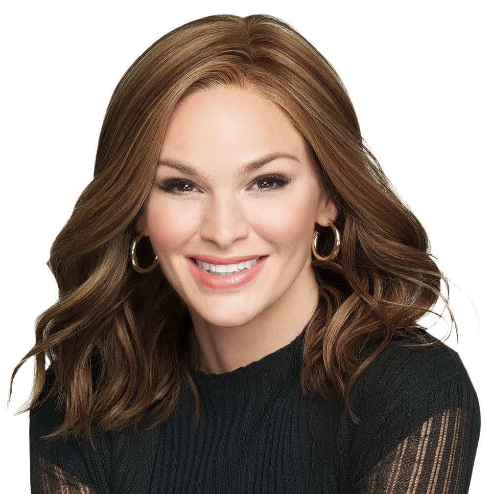 Hair u wear Raquel Welch Wavy Day - Largo hasta los hombros con ondas suaves, SS9/24 Shaded Iced Café Latte, talla estándar