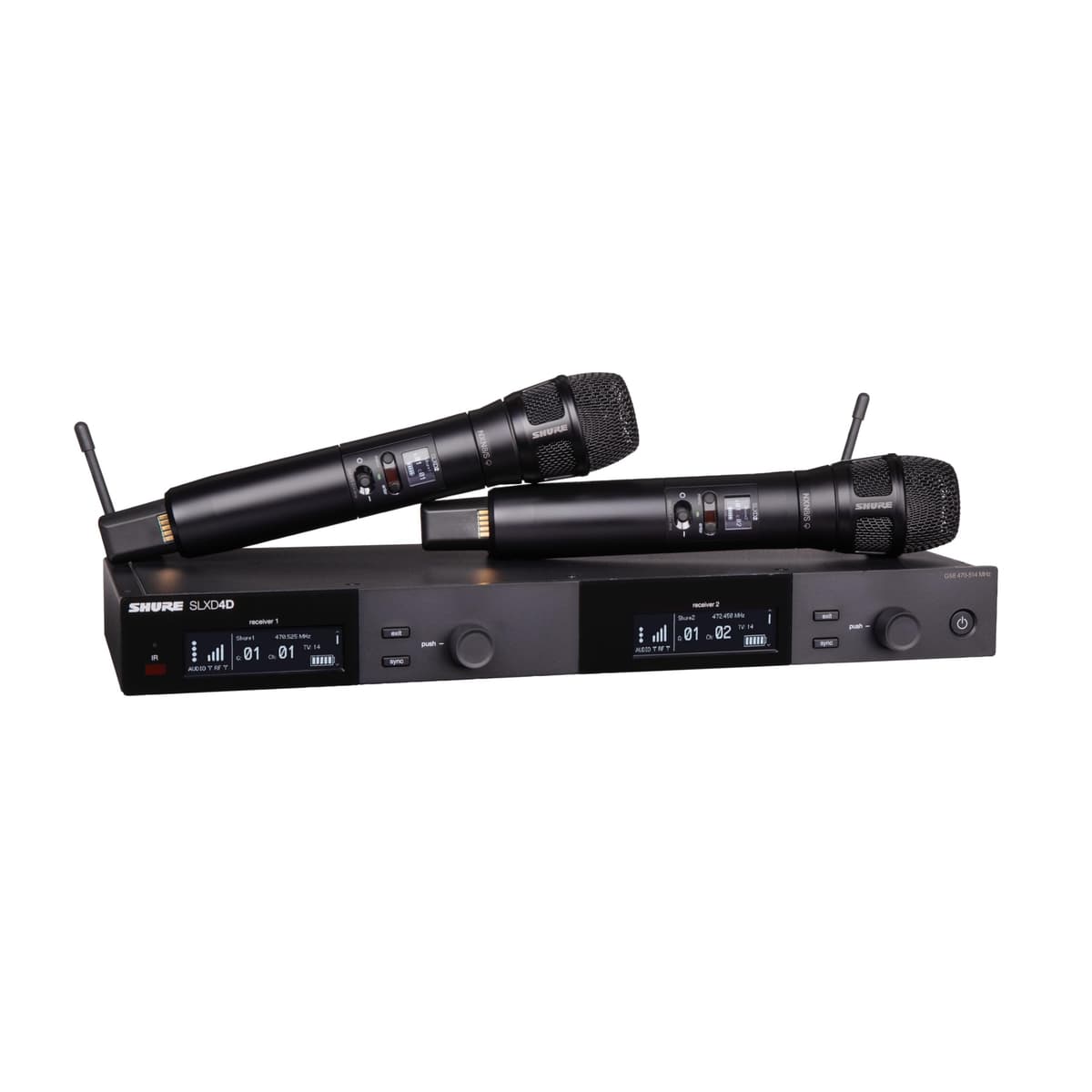 Shure SLXD24D/N8SB Sistema inalámbrico dual SLX-D con dos transmisores SLXD2 y cápsulas Nexadyne 8/S SLXD24D/N8SB-J52