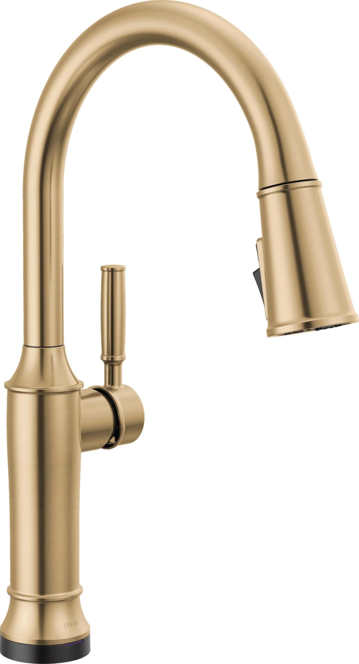 Grifo Delta Renaldi Touchless con tecnología Touch2O en Lumicoat Champagne Bronze, rociador extraíble 9184TL-CZ-PR-DST