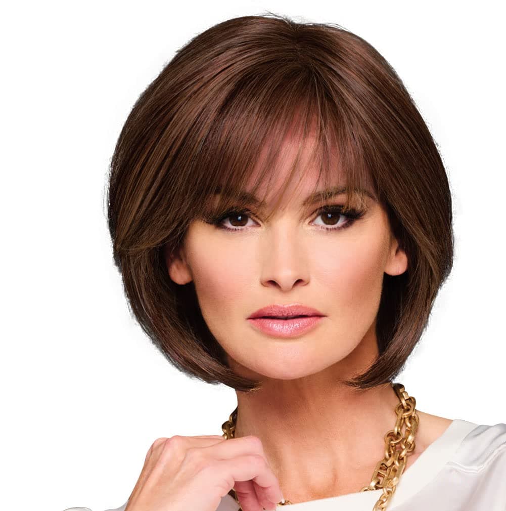 Hair u wear Raquel Welch Made You Look bob chic a la altura de la barbilla, 100% anudada a mano, casquete Petite-Average, RL6/30 Copper Mahogany