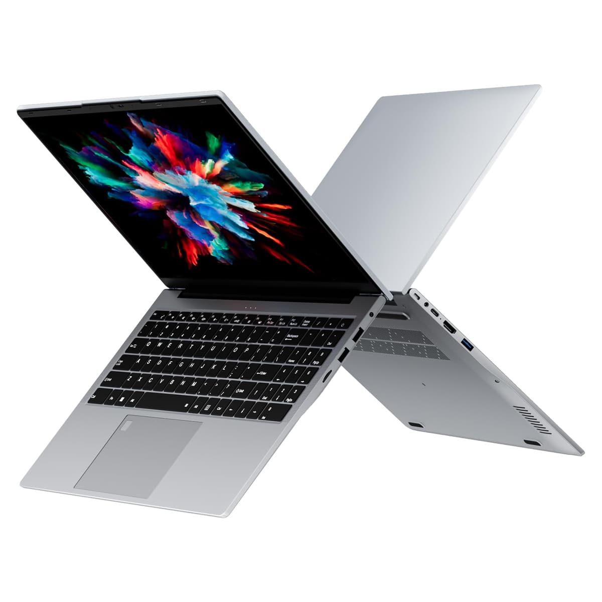 DIXMAU Laptop 15.6” 32GB RAM + 1TB, Win11, AMD Radeon 3050E 2C4T 1.7-3.4GHz, Lector de huellas, Batería 6000mAh, WiFi 2.4/5GHz, Bluetooth 4.2, Plata